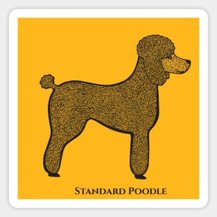 Standard Poodle with Name - dog lovers detailed poodle drawing Magnet